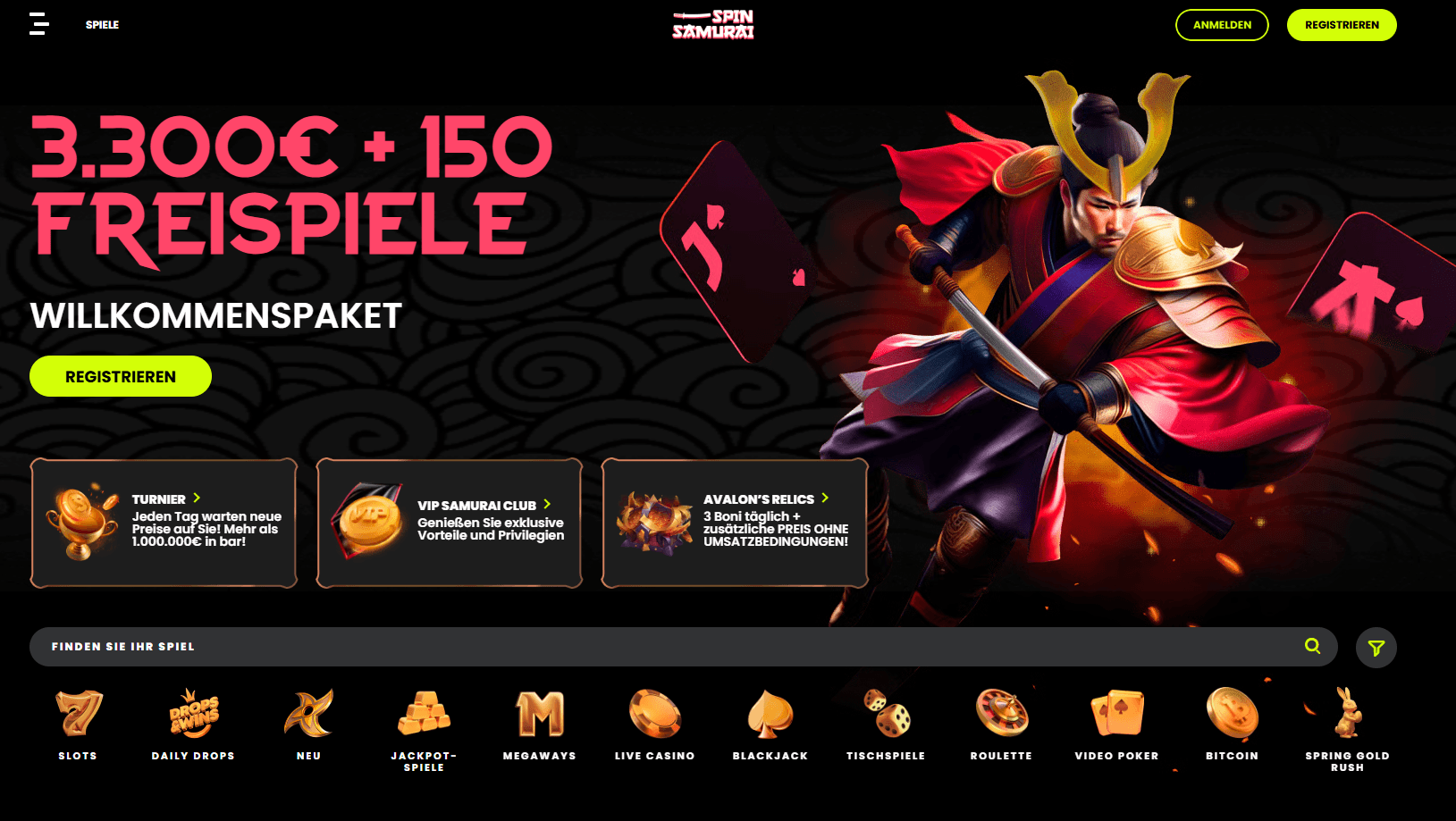 Spin Samurai neues Online Casino