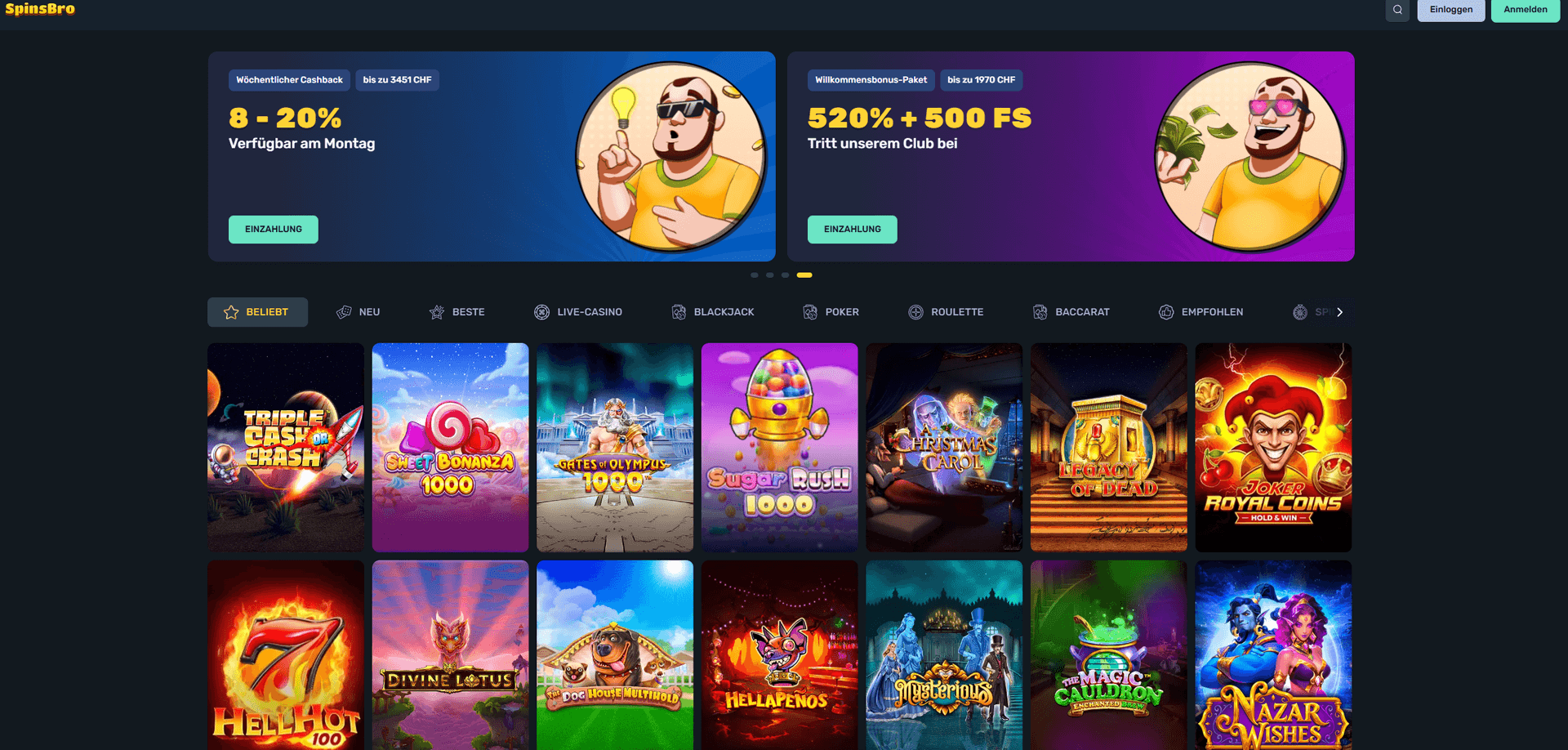 Spinsbro neues Online Casino